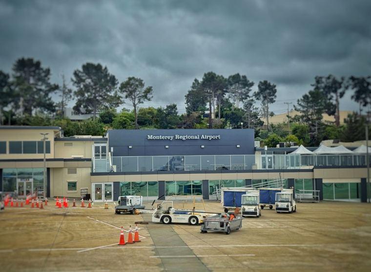 Monterey Regional Airport terminal viewed from the apron